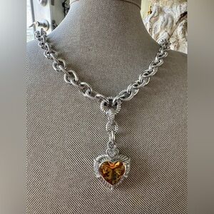 Judith Ripka Classic Silver Chunky Heavy Link Necklace 
100g of 925 18”